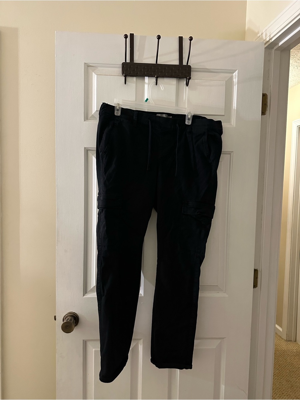 torrid Black Straight-Leg Cargo Pants with Drawstring